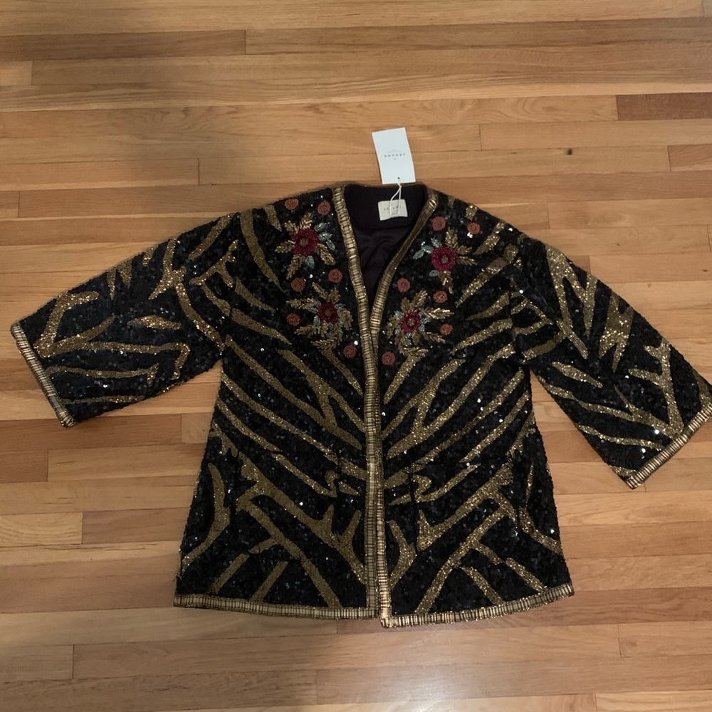NWT Sezane Sequins Beaded Karena Jacket